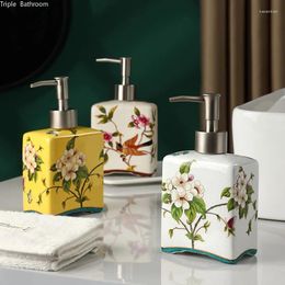 Liquid Soap Dispenser Flower Pattern Lotion Bottle Ceramics Travel Portable Hand Sanitzer Holder Wristband Bathroom Accessories