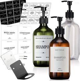 Liquid Soap Dispenser Amber Bathroom Shower Shampoo Gel Bottle Refillable Kitchen Hands And Dish Storage Container