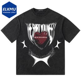 2024 T Shirts Hip Hop Streetwear Men T-shirt Graphic Printed Oversized Harajuku Y2K Tee Shirt Black Loose Casual Tshirt Tops 240529