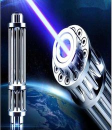 Strong High Power 5000000m Blue Laser Pointers 450nm Lazer Pen Flashlight Hunting With 5 Star Caps Hunting teaching4396290