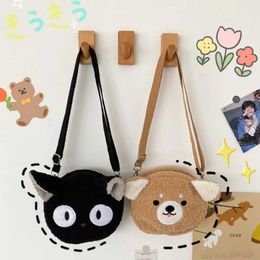 Plush Backpacks New Cute Cat Plush Womens Crossover Bag Chain Handbag Mini Shoulder Messenger Bag Womens Animal Pattern Wallet Fashion Bag S245304