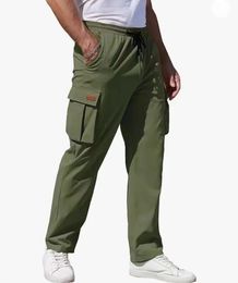 New Cargo Pants Mens Loose Straight Oversize Clothing Solid Grey Versatile Work Wear Black Joggers Cotton Casual Male Trousers 240530