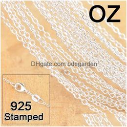 Chains 1Mm 925 Sterling Sier Jewelry Diy Fashion Women Gifts Rolo Link Chain Necklaces With Lobster Clasps Stamp 16 18 Drop Delivery P Dhbol