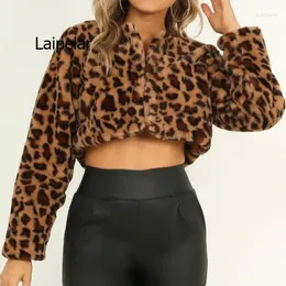 Women's Jackets Women Long Sleeve Leopard Flannel Coat Ladies Fashion Loose Casual Warm Outwear Cardigan Top Wear Winter