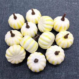 Decorative Flowers White Artificial Pumpkins 12Pcs Realistic Foam Vegetable For Halloween Thanksgiving Wedding Party Decoration