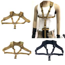 Outdoor Rifle Gun Rope One Point Sling Vest Tactical Chest Rig Strap Sports Airsoft Gear Camouflage Combat Assault Multi-functional NO0 Gurx