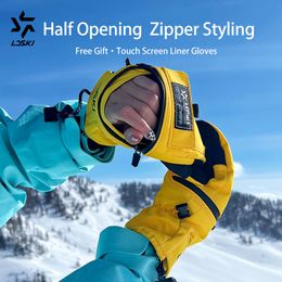 LDSKI Ski Mittens Men Thermal Women Winter 3M Thinsulate Waterproof Non-Slip Cycling Snowboard Moto Snow Touchscreen Gloves