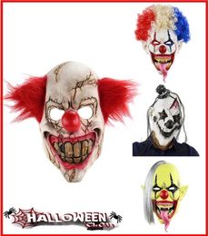 Scary Clown Mask Halloween Props Carnival Party Mask Horrible Clown Adult Men Latex Demon Clown Mask5214498