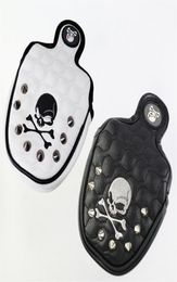 Golf Putter Cover Skull Rivets PU Leather Magnetic Closure Headcover for Mallet Putter Golf Head Covers 2206292259270
