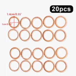 10/20Pcs M10 Copper Sealing Washer Gasket Sump Plug Oil HEL Motorcycle Bike Car Brake Line Banjo Bolt Copper Crush Washers