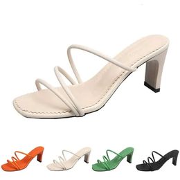 Women High Slippers Fashion Sandals Heels Shoes GAI Triple White Black Red Yell d41