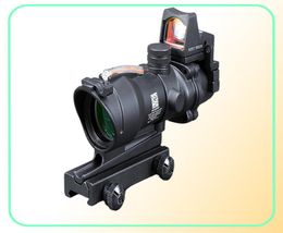 Trijicon ACOG 4X32 Black Tactical Real Fiber Optic Red Illuminated Collimator Red Dot Sight Hunting Riflescope4482121