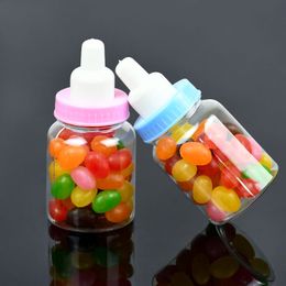 12pcs Cute Bear Feeder Candy Bottle For Baby Shower Chocolate Gifts Packaging Boxes For Infant Baptism Kids Birthday Party Decor