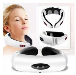 Electric Pulse Back and Neck Massager Far Infrared Heating Pain Relief Health Care Relaxation Tool Intelligent Cervical Massager2475043