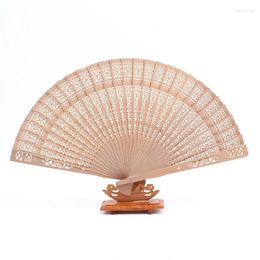 Decorative Figurines 1 Pc Chinese Japanese Style Vintage Folding Bamboo Original Wooden Carved Hand Fan Wedding Bridal Party