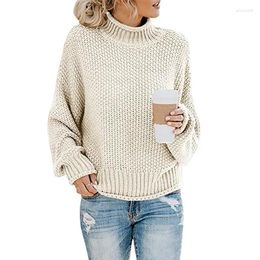 Frauenpullover Winter Damen Frauen dicke Hochkragen Girls Pullover Strick Rollkragenpullover Pullover lässig Vintage Strickwege Plus Size XL