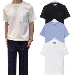 Men's Designer T Shirts Chest Pocket Letter Logo Embroidered Round Neck Outdoor Wear Womens T-shirts
