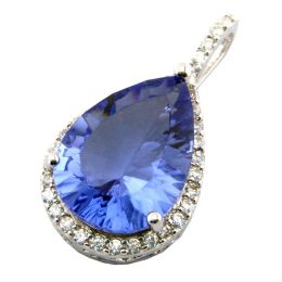 Necklaces New design silver pendant Natural tanzanite stone pendant blue women necklace