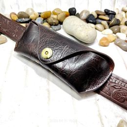 Blongk Glasses Case Waist Bag Genuine Leather Sunglasses Box Pocket Belt Pack Portable Men Women YJHd-55 240530