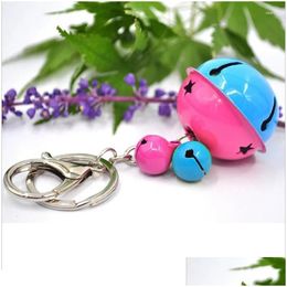 Keychains Lanyards Cute Fashion Bell Key Foddle Two-Color Metal Paint Pendant Ladies Bag Car Pendant. Drop Delivery Accessories Dhflt