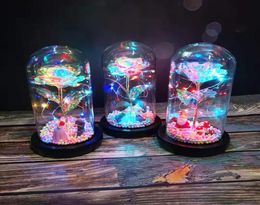ing Girl Galaxy Rose In Flask LED Flashing Flowers In Glass Dome For Wedding Decoration Valentine039S Day Gift With Gift Box 109288519