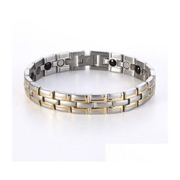 Chain Esign Fashion Health Link Bracelet Bangle Stainless Steel Magnet Jewelry For Men Christmas Gifts Drop Delivery Bracelets Dhh3A