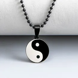 Chains Classic Yin Yang Tai Chi Necklace Round Stainless Steel Necklaces For Men Taoist Jewellery