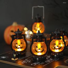 Party Decoration Halloween Hanging Pumpkin Lamp Led Ghost Horror Candle Retro Small Oil Props Festival Home 2024