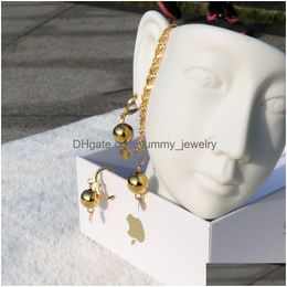 Earrings & Necklace Original Take Pograph 9 K Yellow Fine G/F Gold Circar Hang Love Hearts Filigree Matching Earring Pendant Set Drop Dhvnc