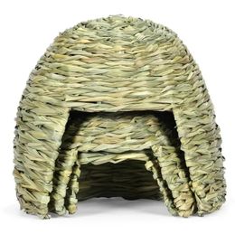 Grass House for Rabbits Folding Beds Guinea Pig Hideouts Small Animal Play Hideaway Bed Habitat Decor Pet Hay Bed Playhouse 240529