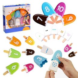 Math Counting Time Intelligence toys Kids Digital Ice Cream Montessori Toys Number Matching Game Color Cognitive Logical Thinking WX5.29