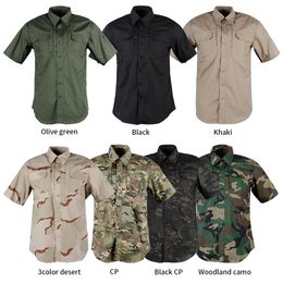 Military Army T Shirt Quick Dry Tactical Combat BDU Shirt Men Summer Short Sleeve Camouflage Airsoft Work Hunting Hiking Shirts