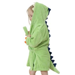 Cute Baby Bathrobes for Girls Pyjamas Kids Dinosaur Hooded Beach Towel Boys Bath Robe Pyjamas Baby Sleepwear Children Clothing