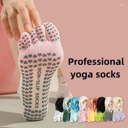 Women Socks Fashion Yoga Slipper Anti-slip Dance Fitness Cotton Sports Five-toe Pilates Breathable Comfortable For