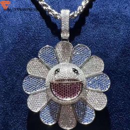 Through The Tester Ice Out Vvs Moissanite Cute Sun Shape Hip Hop Jewelry Custom High-End Modern Pendant