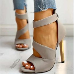 Office Sandals Women Summer Sandalias Party Mujer Sapato Feminino Slides Fashion Casual Peep High Heels Pumps Shoes Wom 43b