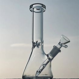 5inch Built-In Filter Mini Clear Glass Bong Recycler Diffused Percolator Heavy Water Pipe Hookah Bubbler with Bowl