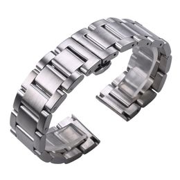 Solid 316L Stainless Steel Watchbands Silver 18mm 20mm 22mm Metal Watch Band Strap Wrist Watches Bracelet CJ191225 239E