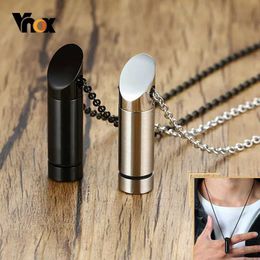 Pendant Necklaces Vnox Minimalist Tube Urn Necklace for Men Women Stainless Steel Ashes Perfume Diffuser Vial Pendant Cremation Keepsake Jewellery Y2405302YXC