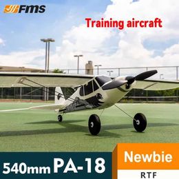 Electric/RC Aircraft FMS 540mm PA-18 Mini Trainer RTF Electric RC Aircraft Fixed Wing Remote Control Model Aircraft Childrens Outdoor Toy Gifts Q240529