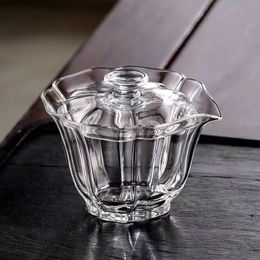 Kung Fu Teaset Glass Gaiwan High Borosilicate Glass Tea Cup Puer Tea Bowl Chawan Soup Tureen Chahai Tea Set Accessories