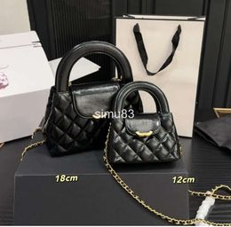 Two Sizes Mini Women Portable Shoulder Bag Cute Crossbody Designer Wallet Diamond Lattice Leather Quilted Coin Purse Luxury Handbag Card Holder Suitcase 12 18CM