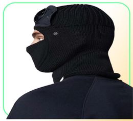 Two lens windbreak hood beanies outdoor cotton knitted windproof men face mask casual male skull caps hats black grey army green h5769974