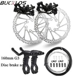 BUCKLOS Bicycle Disc Brake Set IS PM Bike Calipers Aluminum Alloy Road MTB Brakes Lever with Cable 160mm Rotor 240529