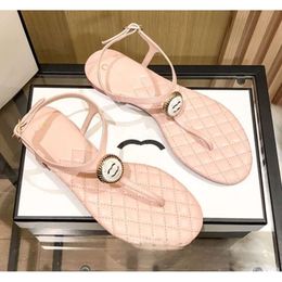 Chanells Sandal Designer Sandal French Brand Shoes Women's Clip Toe Flat Sandals Summer T Tie Up Women's Shoes Beach Luxury Slippers Women's Shoes Chanells Shoe 407