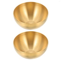 Plates 2 Pcs Stainless Steel Snack Bowl Simple Noodle Container Mix Home Soup Kitchen Supply Accessory Baby Containers