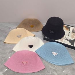 Japanese New Breathable Luxury Design Cotton Knitted Bucket Hat Women's Fashion Versatile Summer Outgoing Sun Hat Elegant and Leisure 1:1 quality