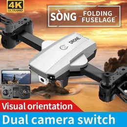 Drones WIFI FPV Dual Axis Four Blade Folding RC Drone 4K Dual Camera Optical Flow Fixed Altitude Hover Single Key Takeoff/Landing Four Helicopters S3