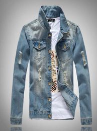 New spring fashion Men039s denim jacket men washed clothing large size jeans jacket light jackets coats trench coat outerwear5980052