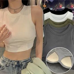 Sexy Crop Top Women Sleeveless Tops Fashion Female Underwear Ladys Camisole Girl Basic Tshirt Vest Lingerie Bra Tube 240528